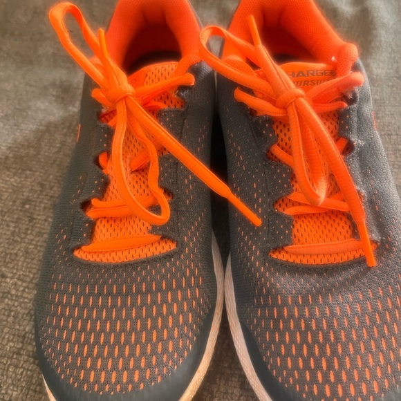 Under Armour Gray and Orange Sneakers with Breathable Mesh - Picture 3 of 5